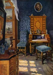 Salón Azul en el Castillo Weikersheim, Wurtemberg, Decoración Barroca, alrededor de 1680-1700